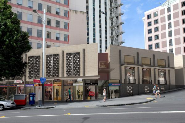 Revised architect's plans for the central Auckland Queens Court retail development will see more of a heritage and cultural feel to the building's exterior. 